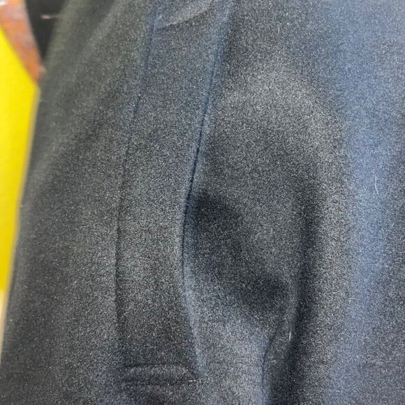 Stafford Men’s Top Coat Black Wool Blend Signature Classic Fit Size 52 - Picture 14 of 16